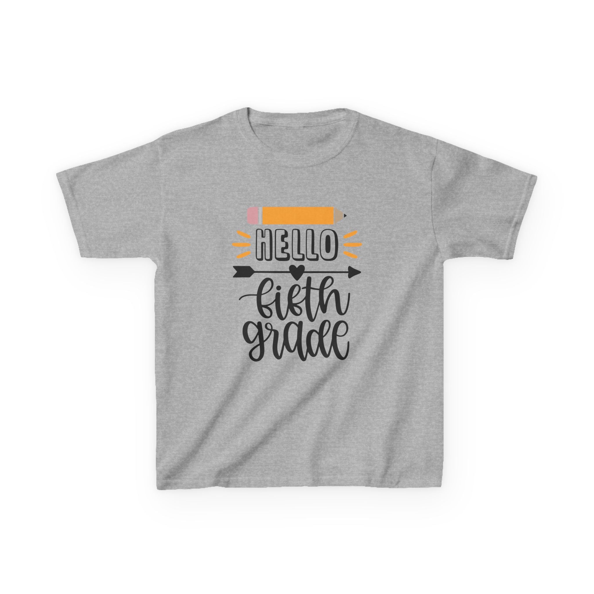 Kids T-Shirt — "Hello Fifth Grade" Back-to-School Pencil Design