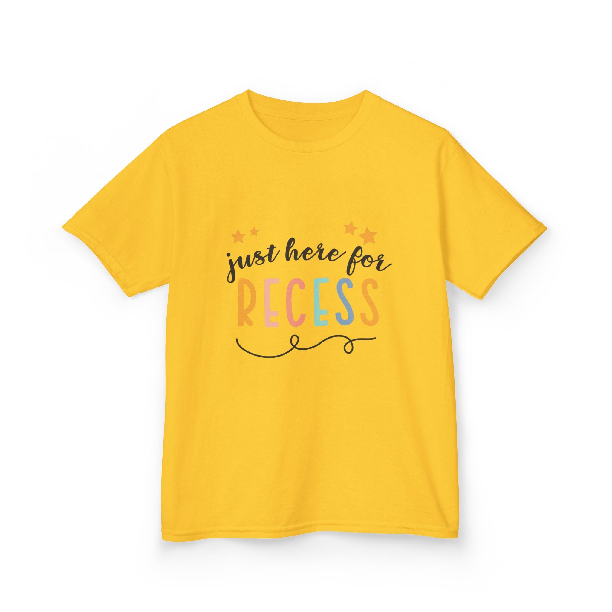 Kids Tee — "Just Here for Recess" Playful School Shirt