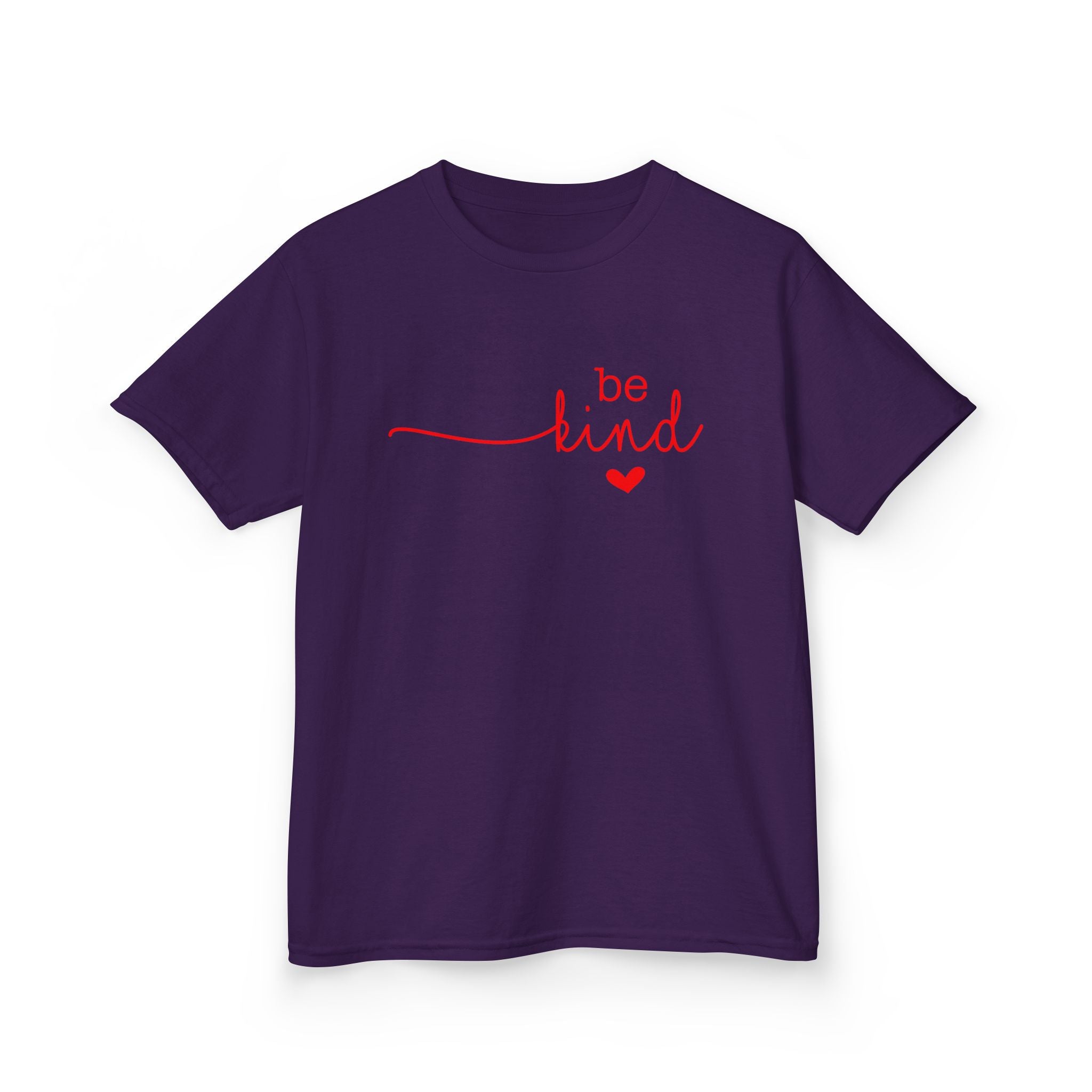 Kids Tee — "Be Kind" Heart Script | Cute Positive Message Shirt