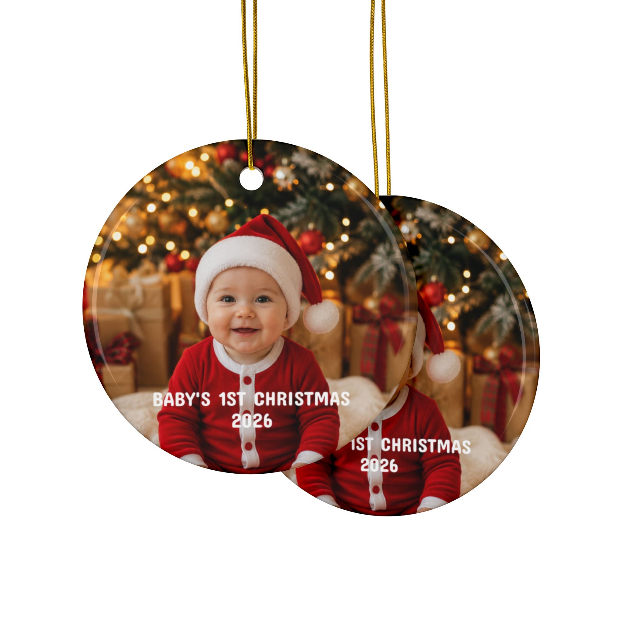 Ceramic Ornaments, 2-Side Print, (1pc, 3pcs, 5pcs, 10pcs)
