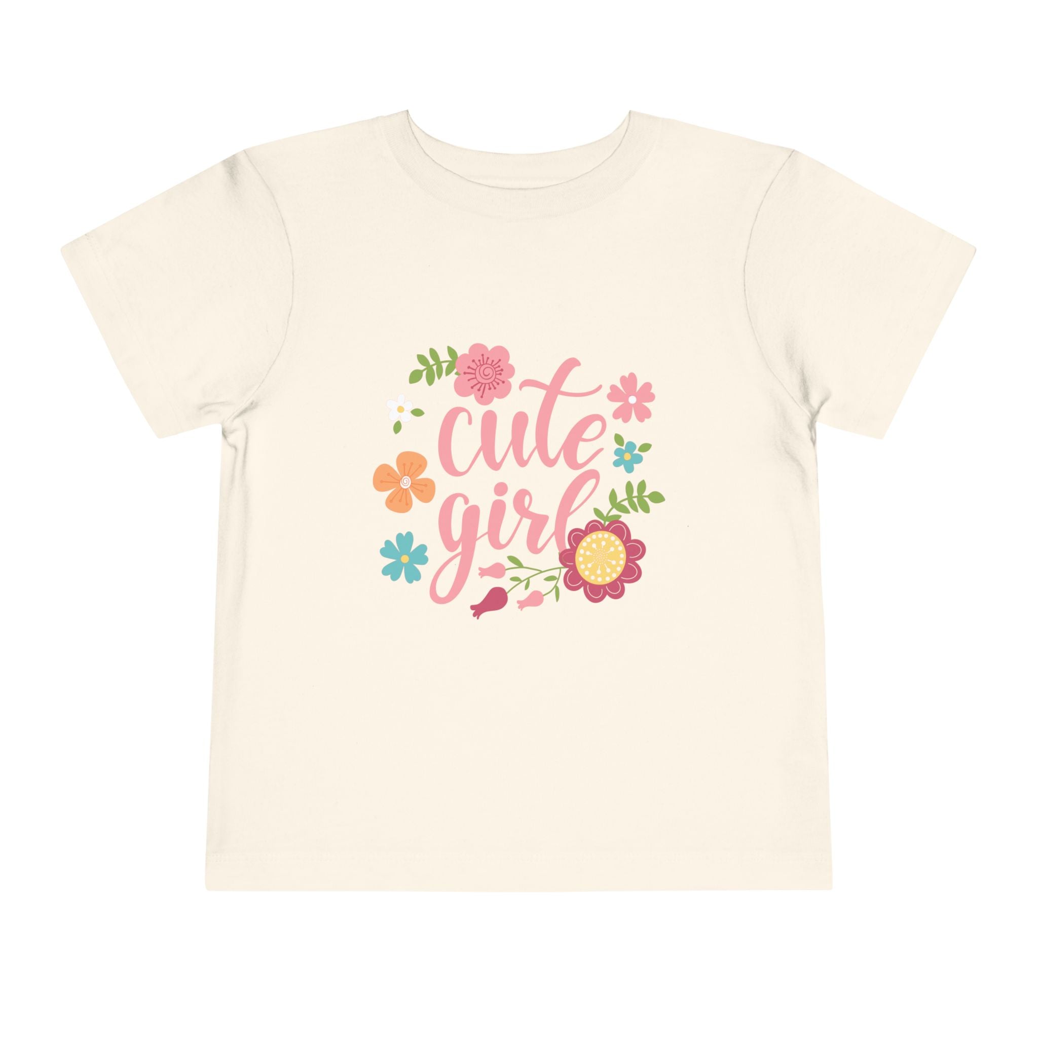 Cute Girl Floral Toddler Tee