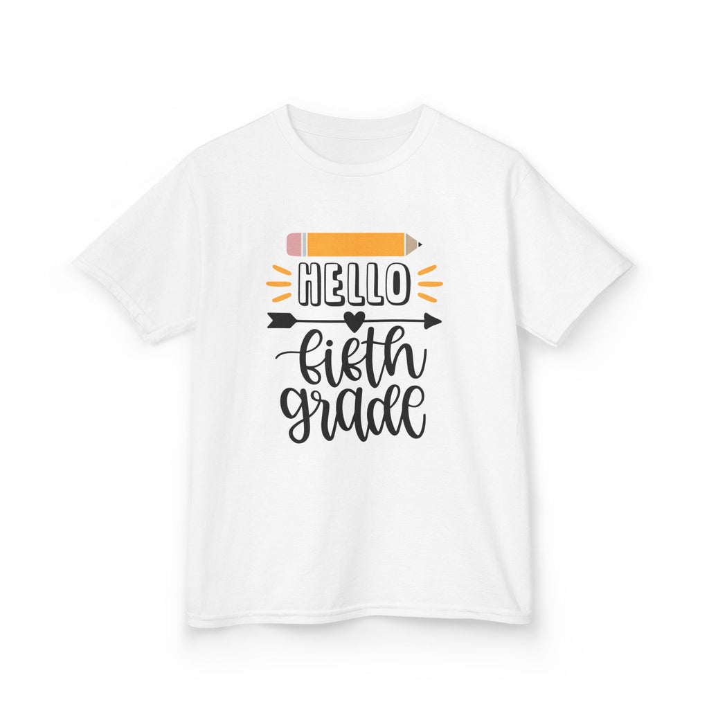 Kids T-Shirt — "Hello Fifth Grade" Back-to-School Pencil Design