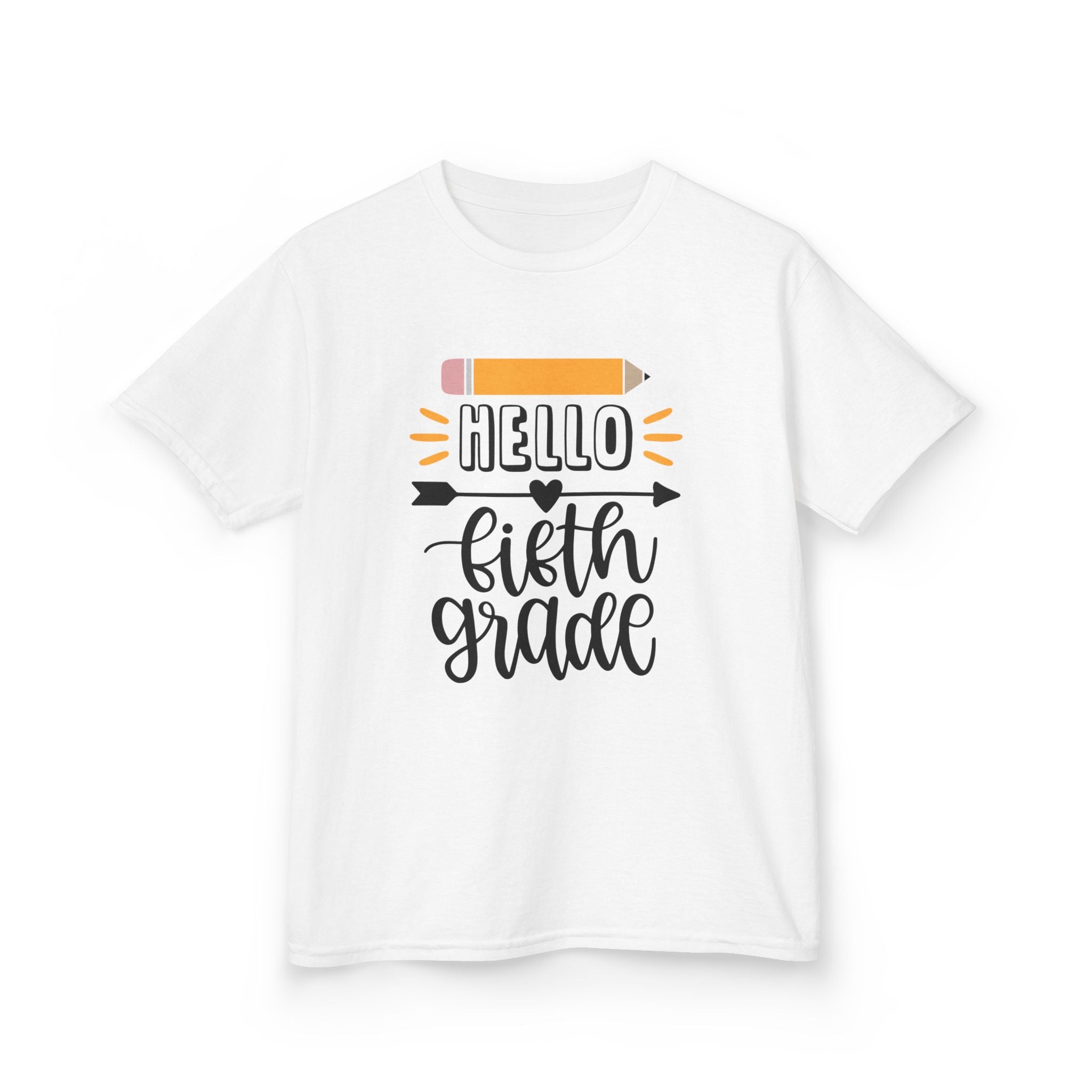 Kids T-Shirt — "Hello Fifth Grade" Back-to-School Pencil Design