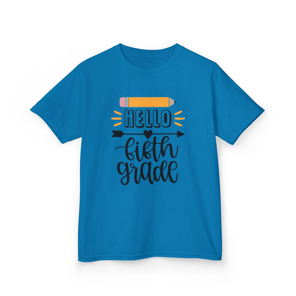 Kids T-Shirt — "Hello Fifth Grade" Back-to-School Pencil Design