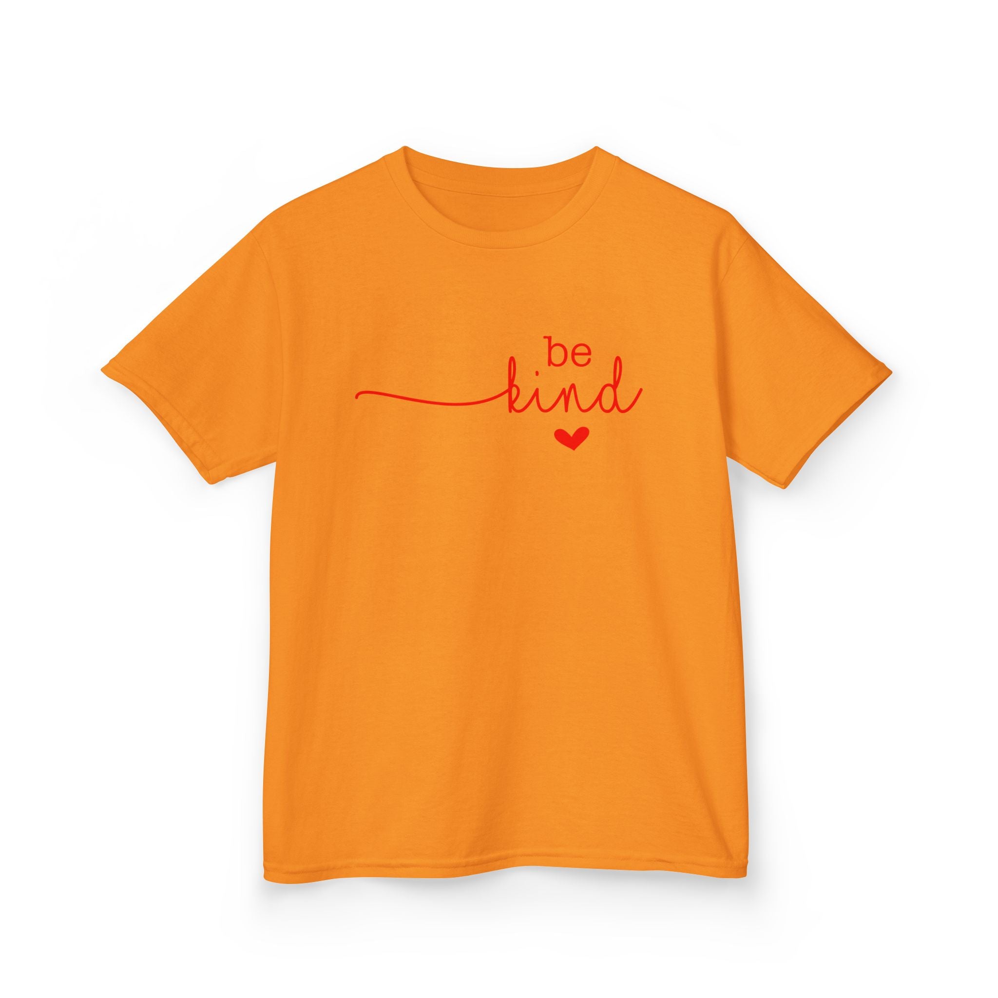Kids Tee — "Be Kind" Heart Script | Cute Positive Message Shirt