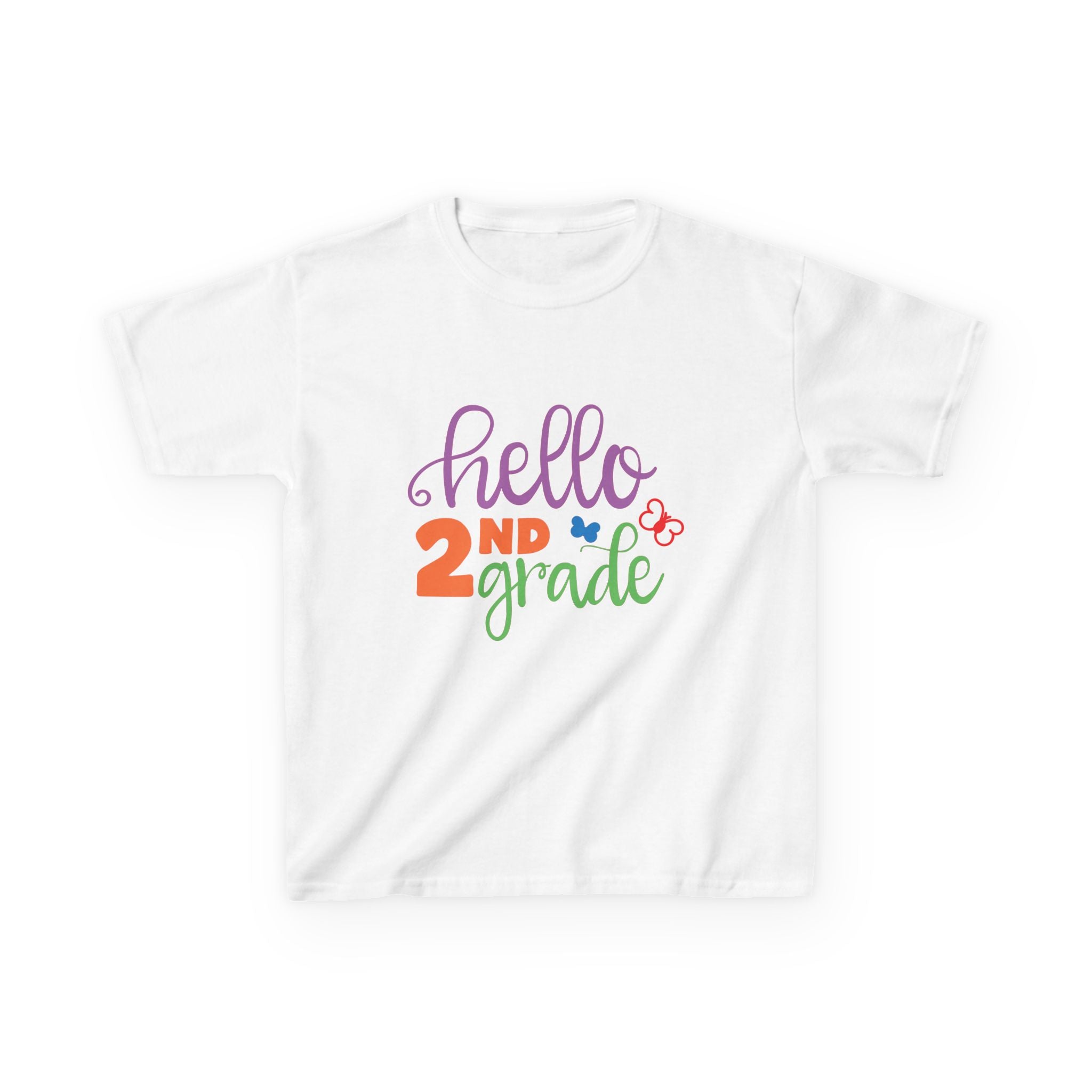 Hello 2nd Grade Kids T-Shirt — Colorful Back-to-School Tee for Second Graders
