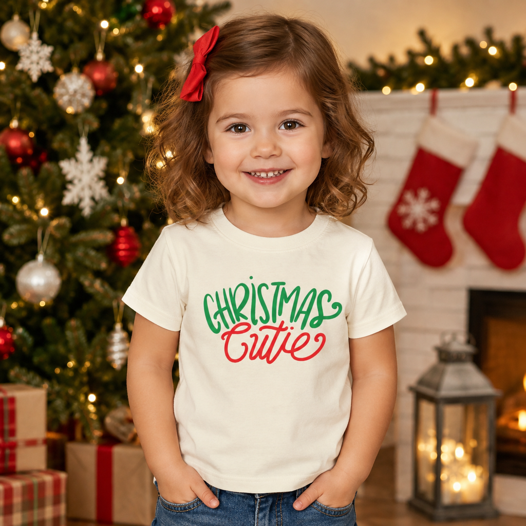 Toddler Tee — "Christmas Cutie" Holiday Shirt