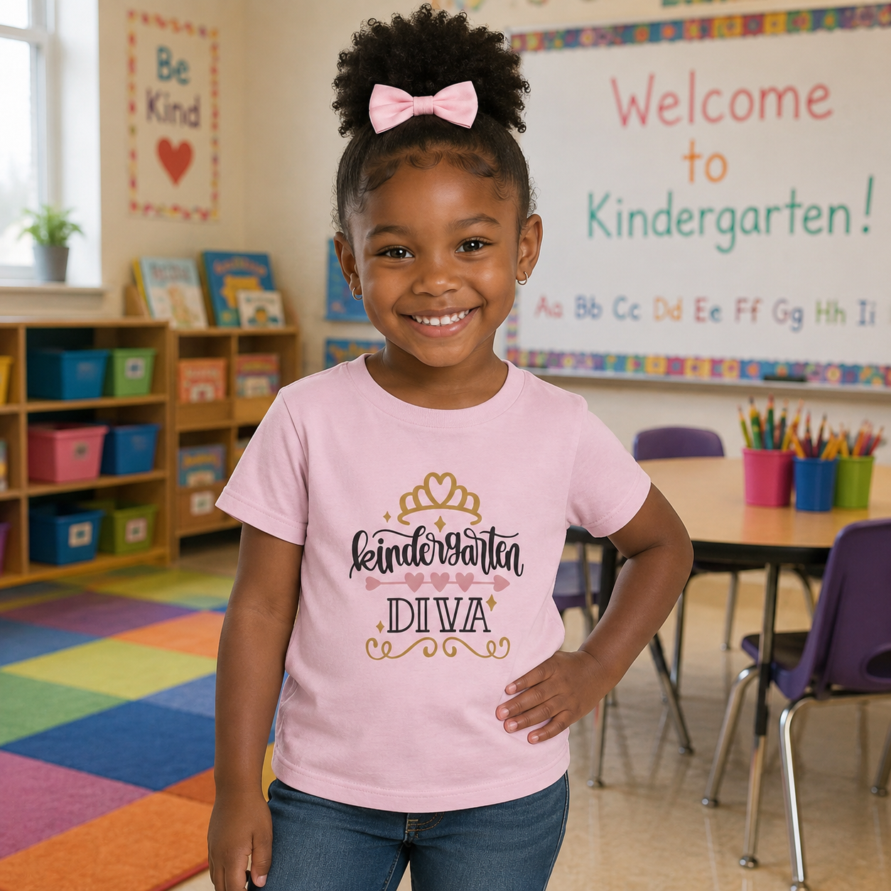 Kindergarten Diva Toddler T-Shirt — Girls Back-to-School Princess Tee