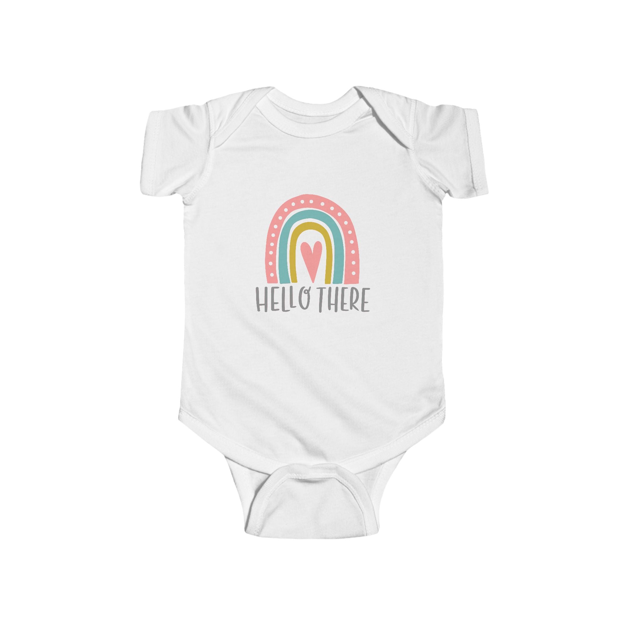 Baby Bodysuit — "Hello There" Pastel Rainbow Infant Onesie