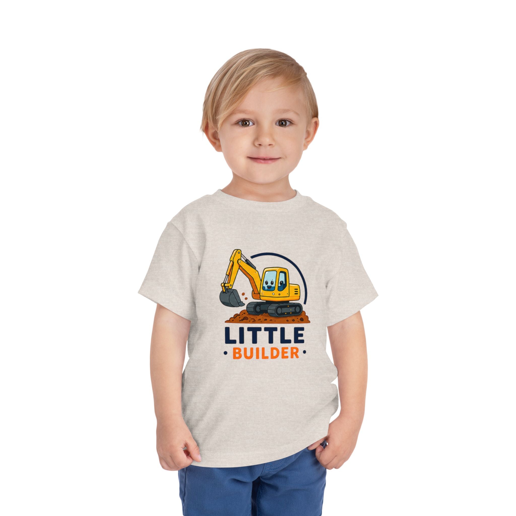 Toddler Tee — "Little Builder" Excavator Shirt for Kids