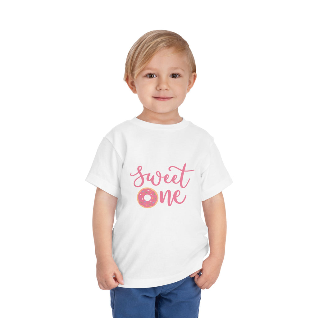 Toddler Tee - "Sweet One" Pink Donut First Birthday Shirt
