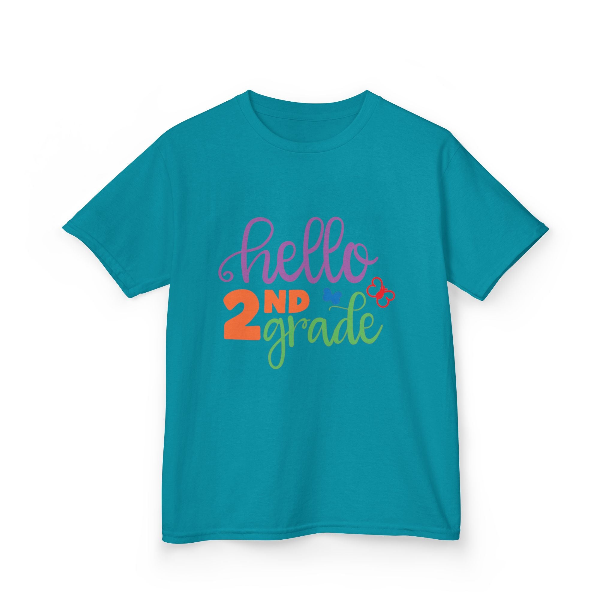 Hello 2nd Grade Kids T-Shirt — Colorful Back-to-School Tee for Second Graders