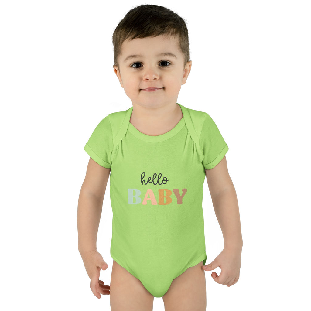 Hello Baby Infant Bodysuit — Pastel Welcome Newborn One-Piece