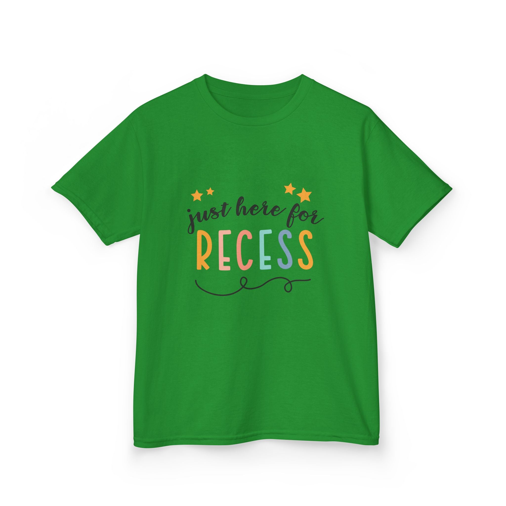 Kids Tee — "Just Here for Recess" Playful School Shirt