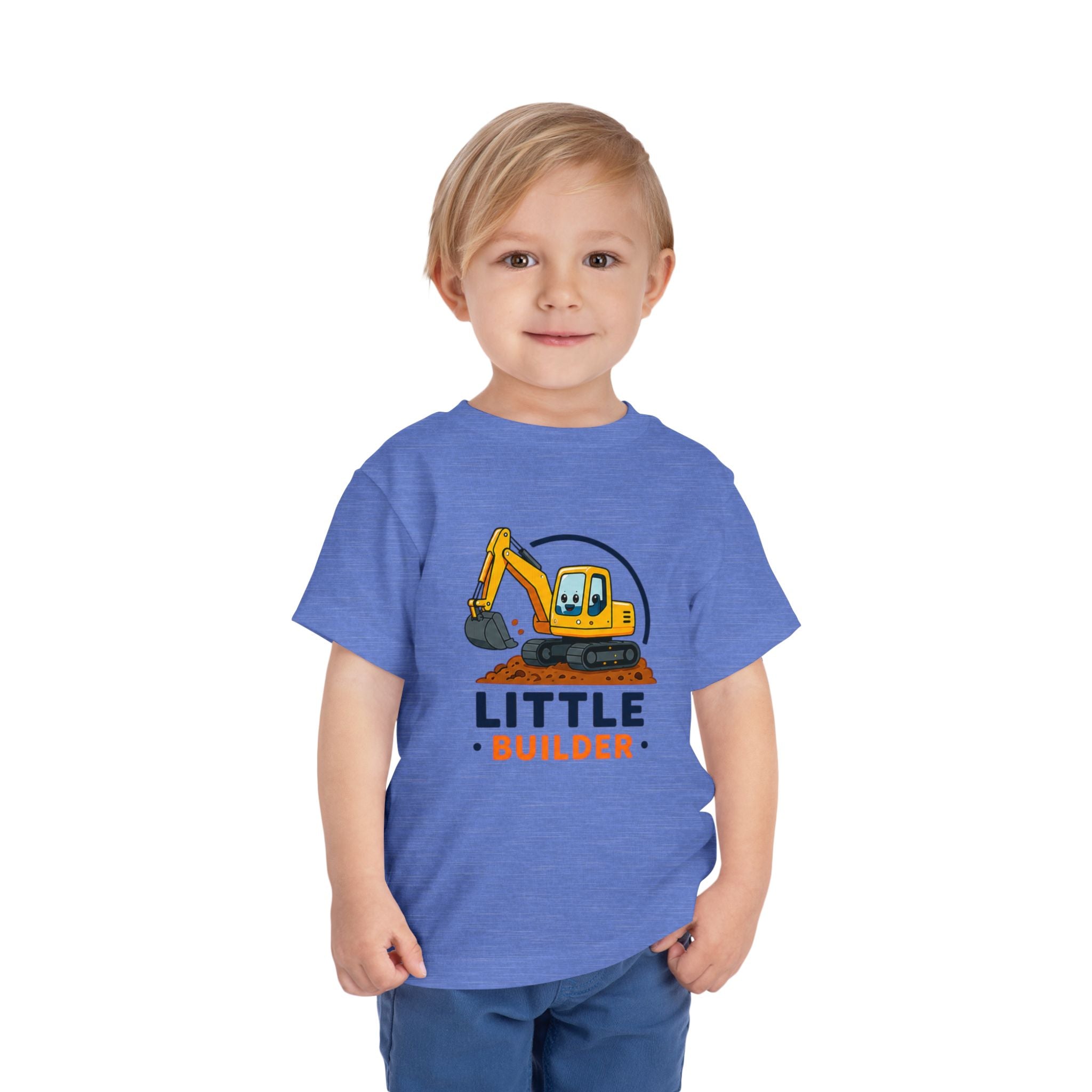 Toddler Tee — "Little Builder" Excavator Shirt for Kids