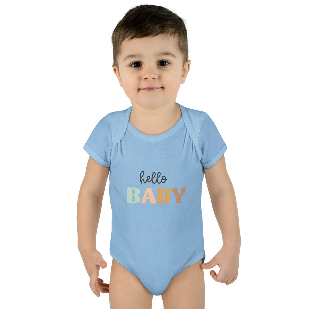 Hello Baby Infant Bodysuit — Pastel Welcome Newborn One-Piece