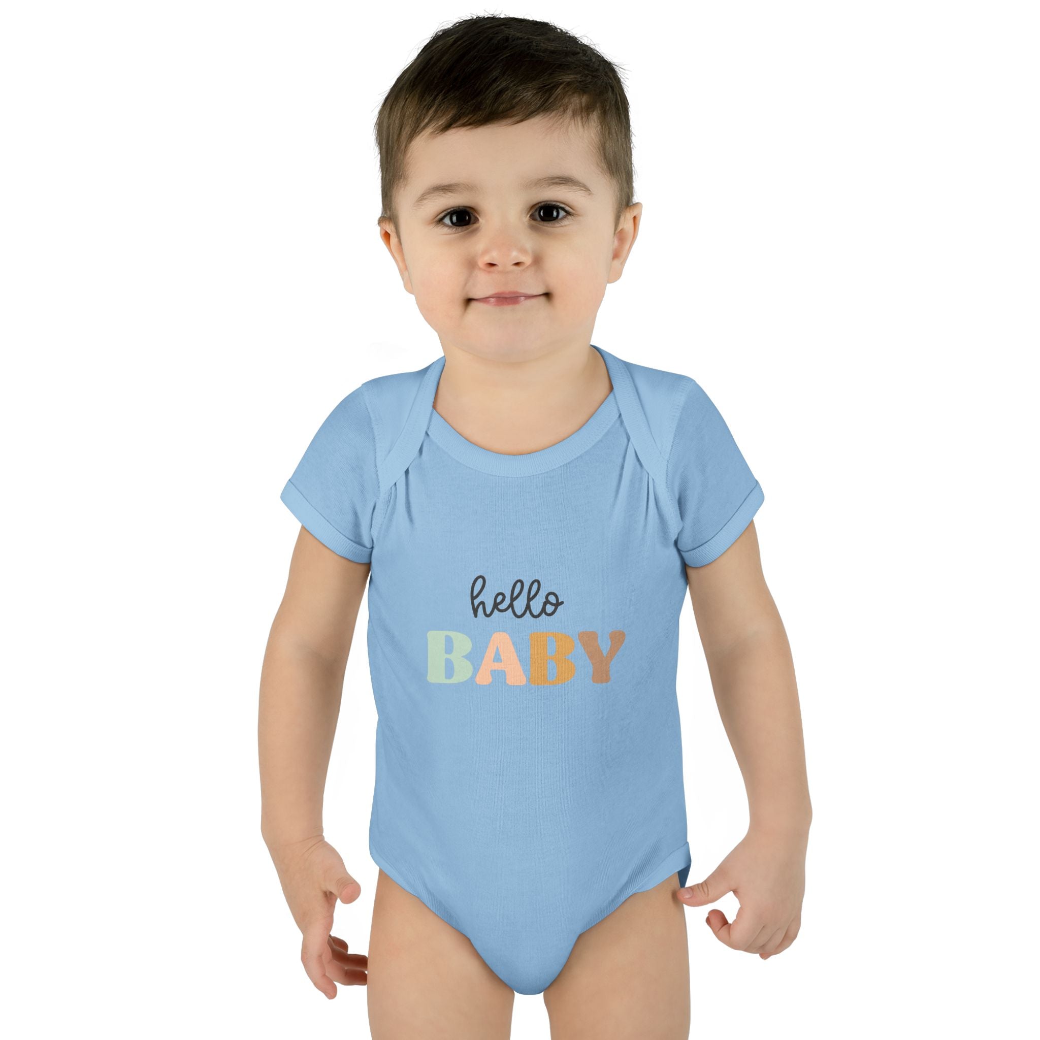 Hello Baby Infant Bodysuit — Pastel Welcome Newborn One-Piece