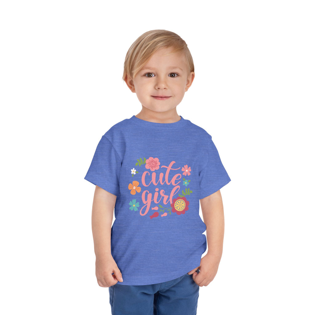 Cute Girl Floral Toddler Tee