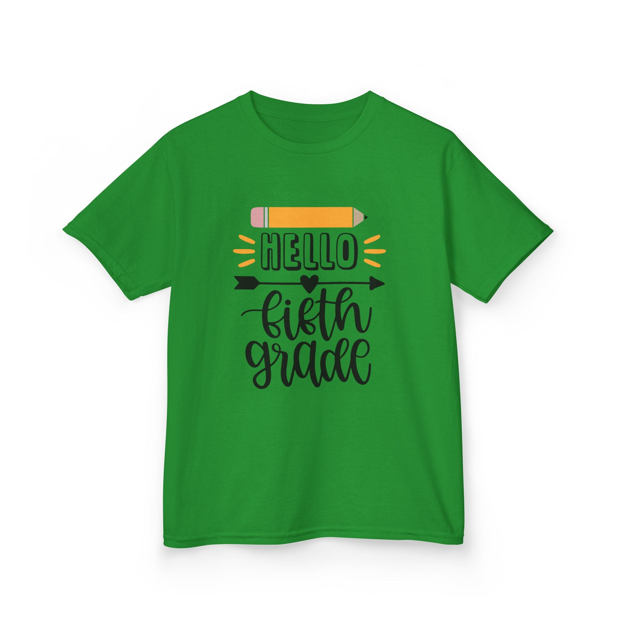 Kids T-Shirt - "Hello Fifth Grade" Back-to-School Pencil Design