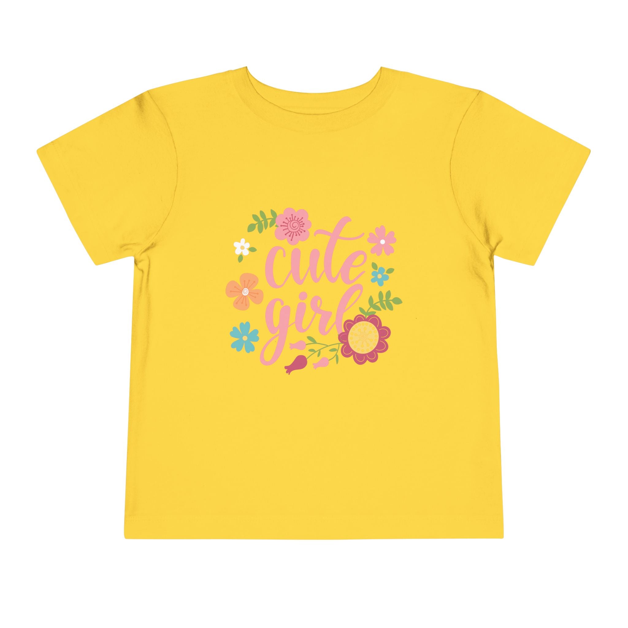 Cute Girl Floral Toddler Tee