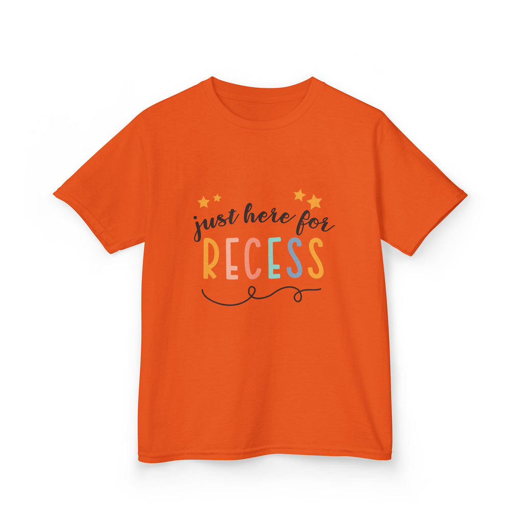 Kids Tee — "Just Here for Recess" Playful School Shirt