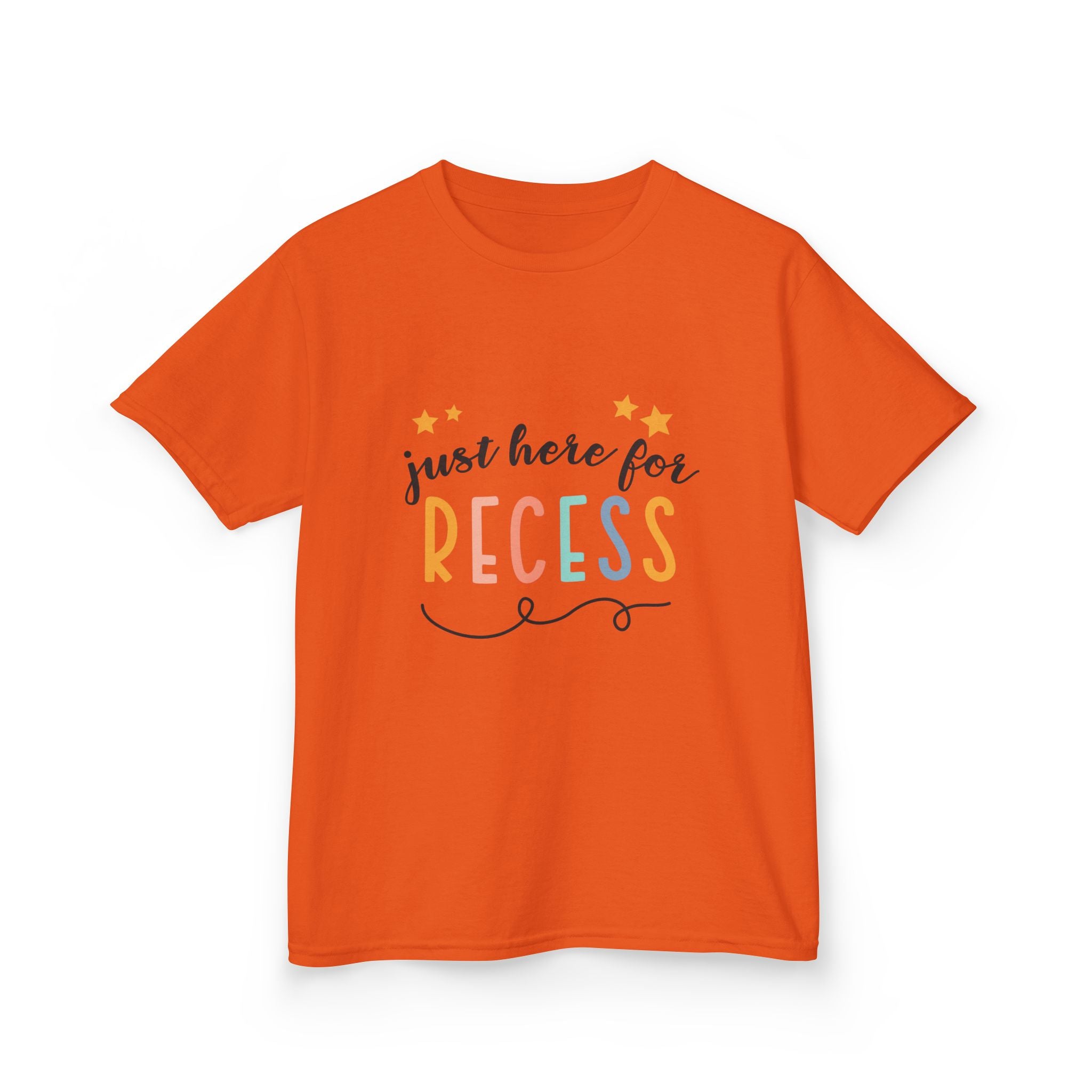 Kids Tee — "Just Here for Recess" Playful School Shirt