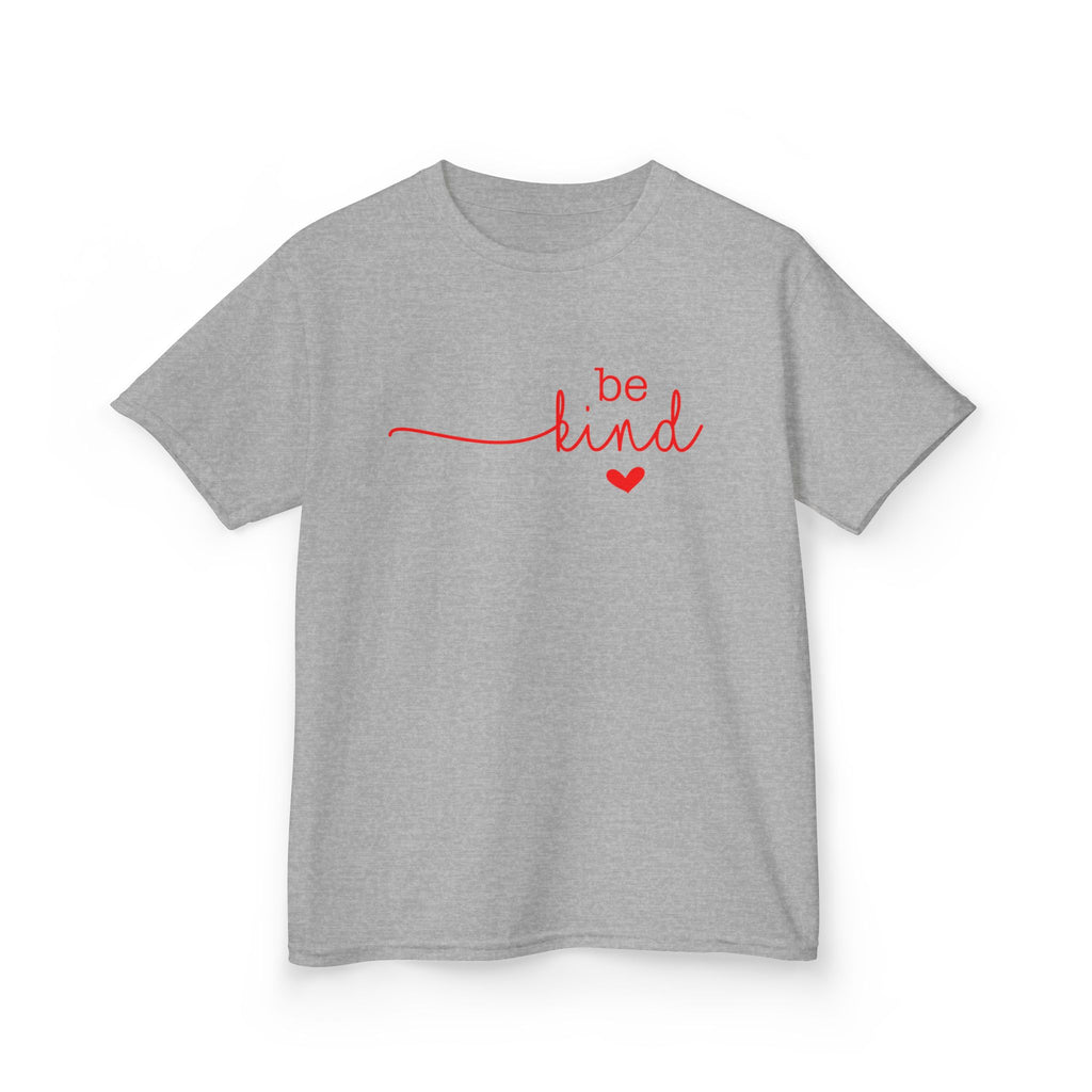 Kids Tee — "Be Kind" Heart Script | Cute Positive Message Shirt