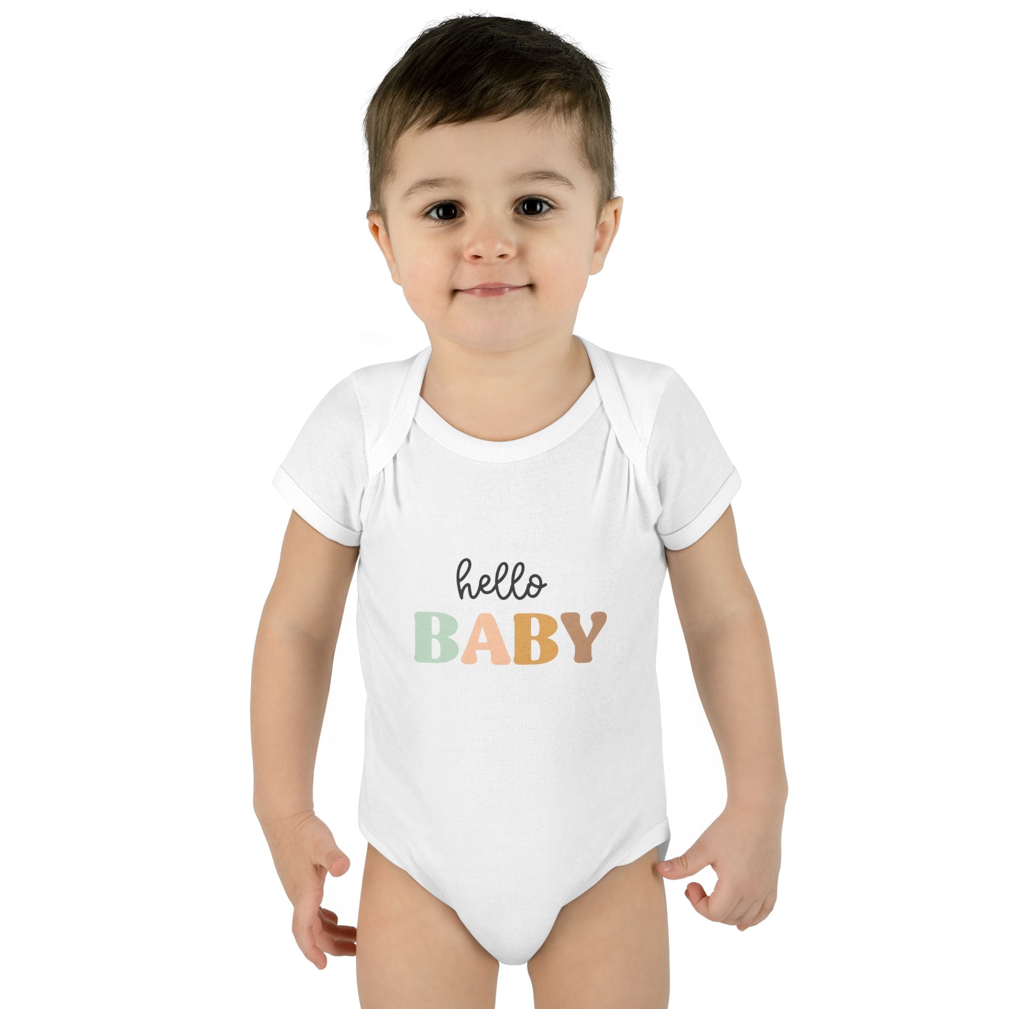 Hello Baby Infant Bodysuit — Pastel Welcome Newborn One-Piece