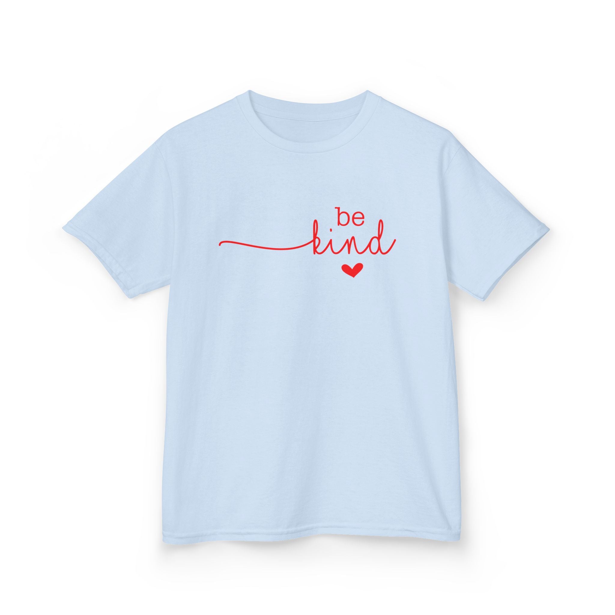 Kids Tee — "Be Kind" Heart Script | Cute Positive Message Shirt