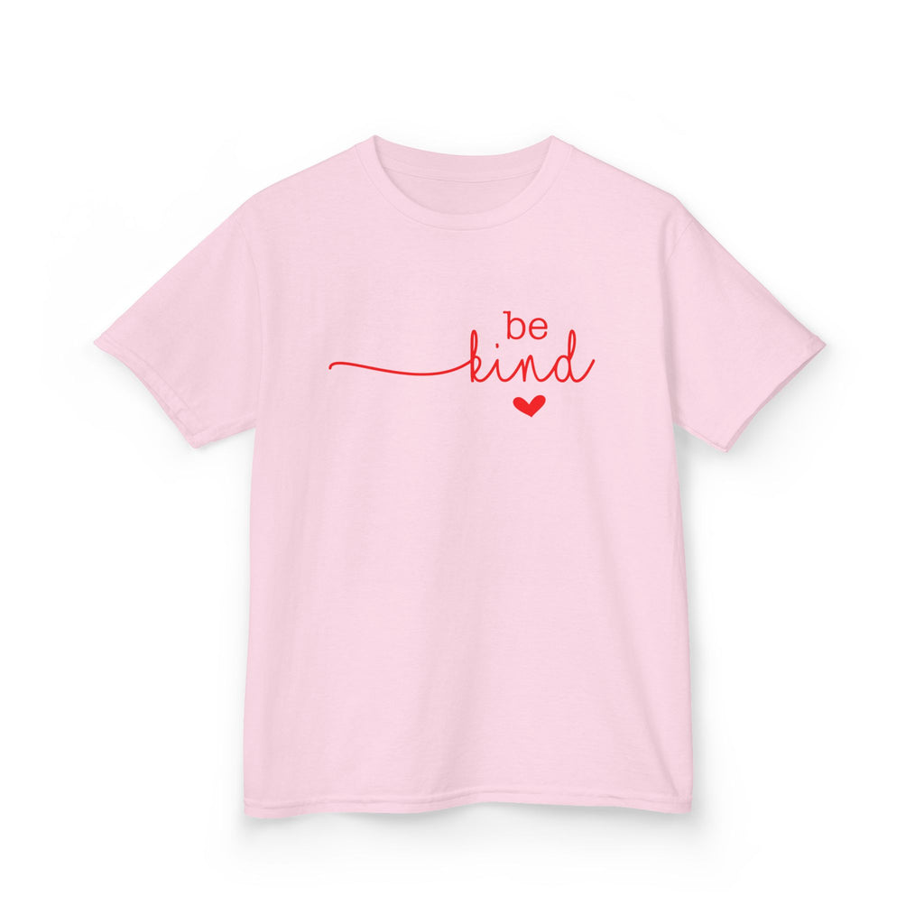 Kids Tee — "Be Kind" Heart Script | Cute Positive Message Shirt