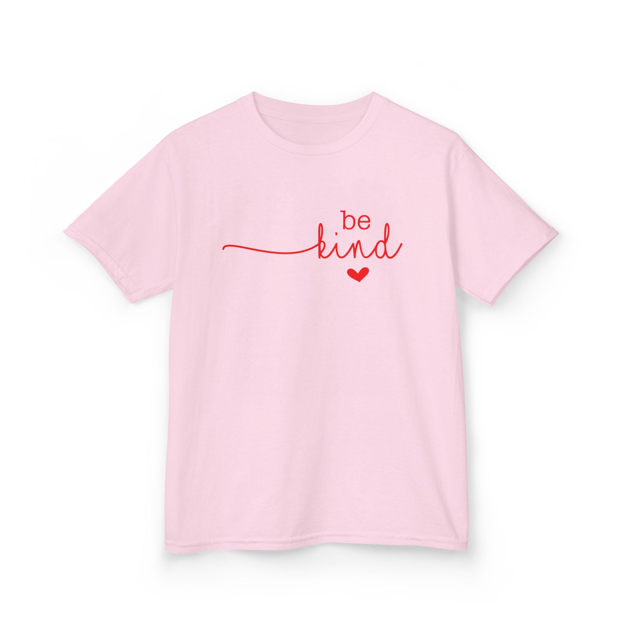 Kids Tee — "Be Kind" Heart Script | Cute Positive Message Shirt
