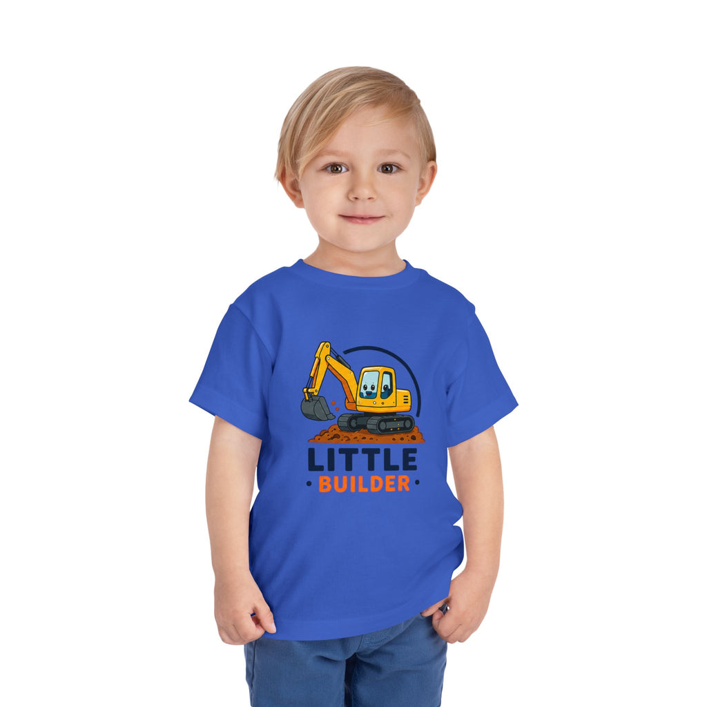 Toddler Tee — "Little Builder" Excavator Shirt for Kids