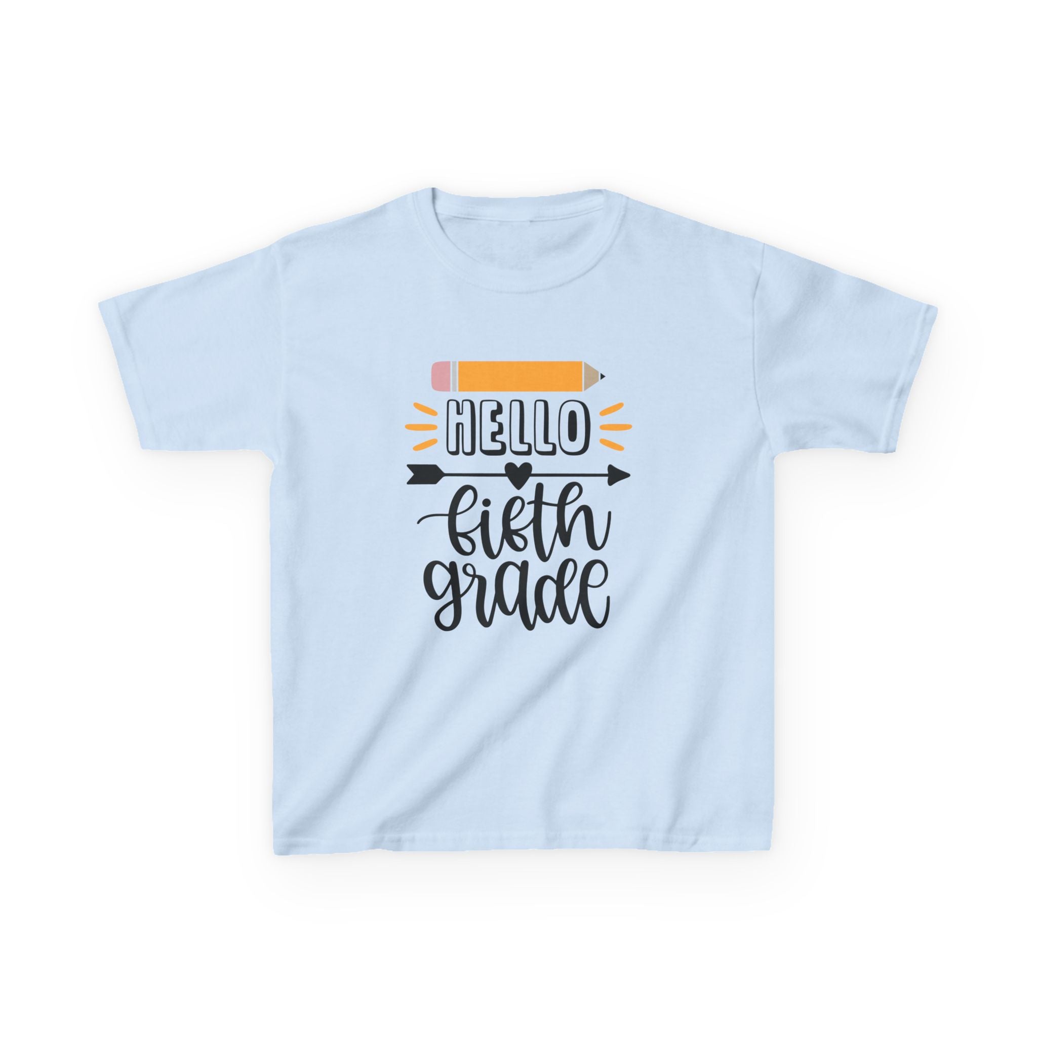 Kids T-Shirt — "Hello Fifth Grade" Back-to-School Pencil Design