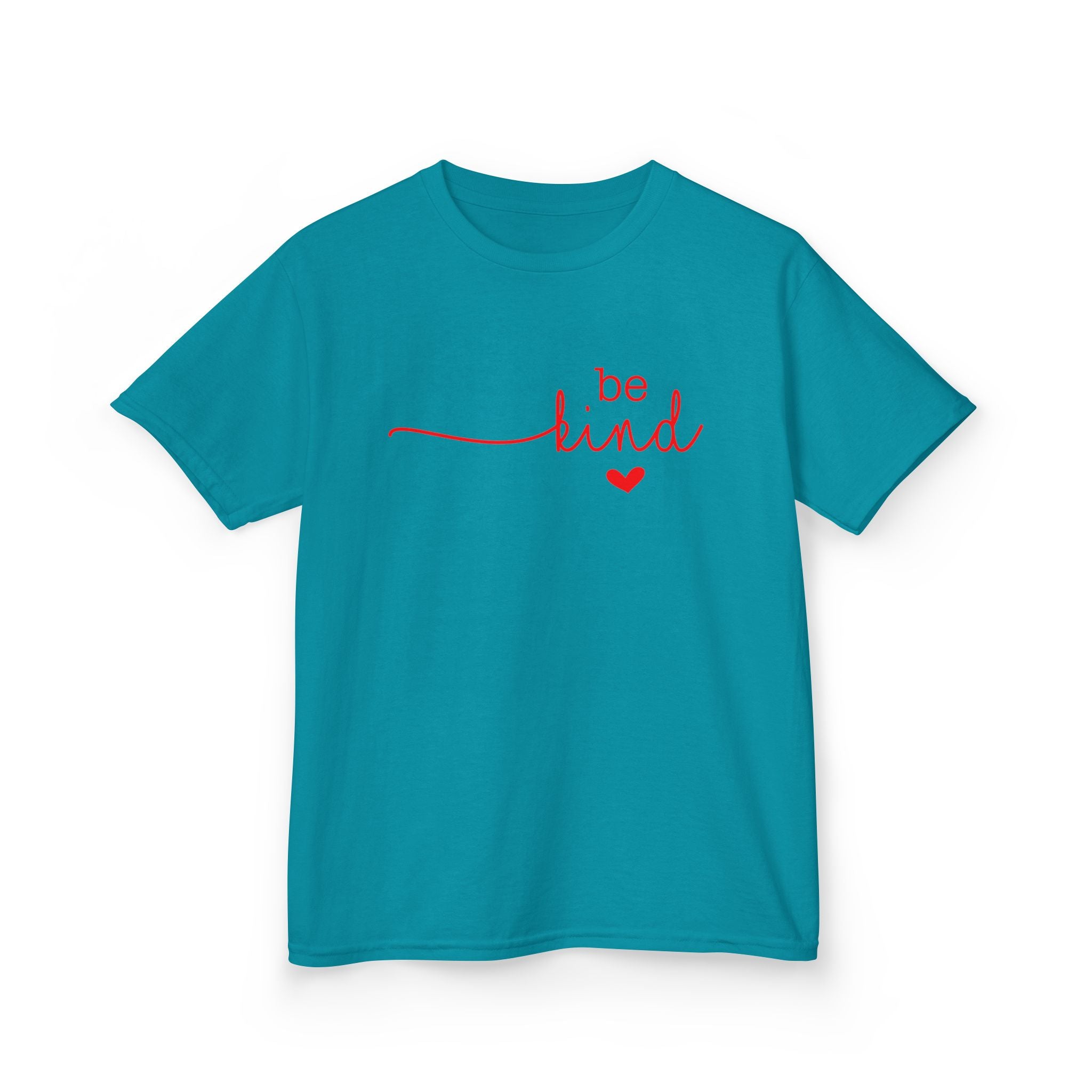 Kids Tee — "Be Kind" Heart Script | Cute Positive Message Shirt