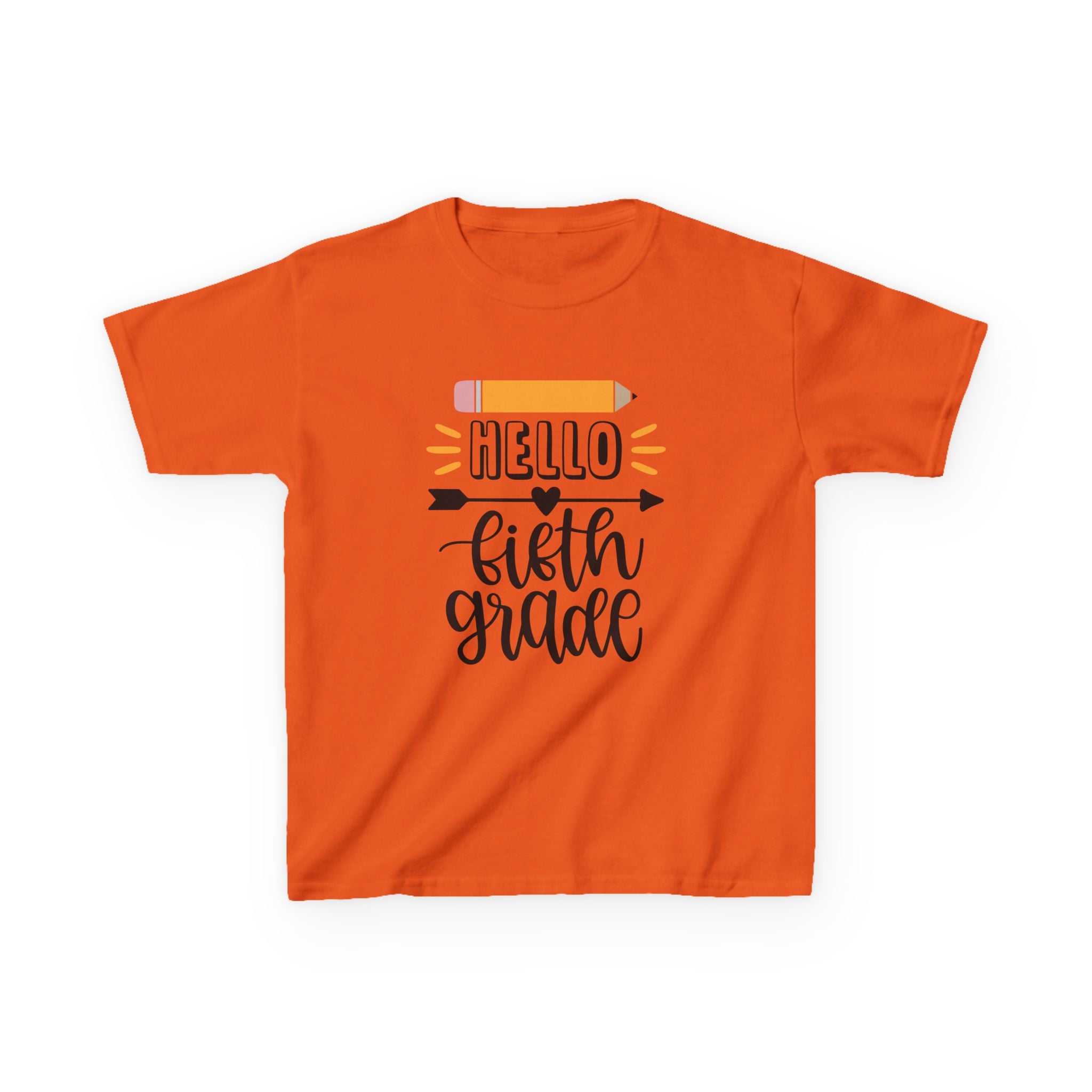 Kids T-Shirt — "Hello Fifth Grade" Back-to-School Pencil Design