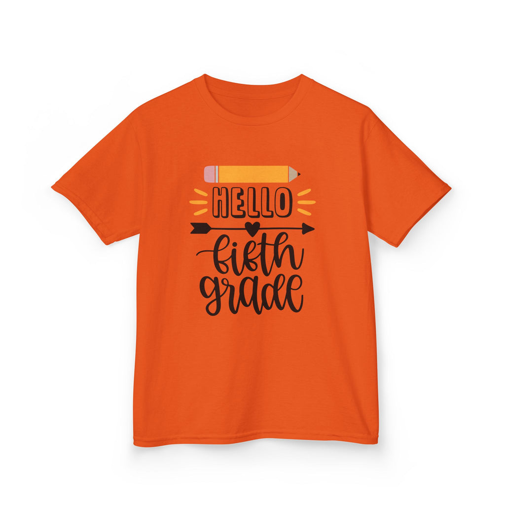 Kids T-Shirt — "Hello Fifth Grade" Back-to-School Pencil Design