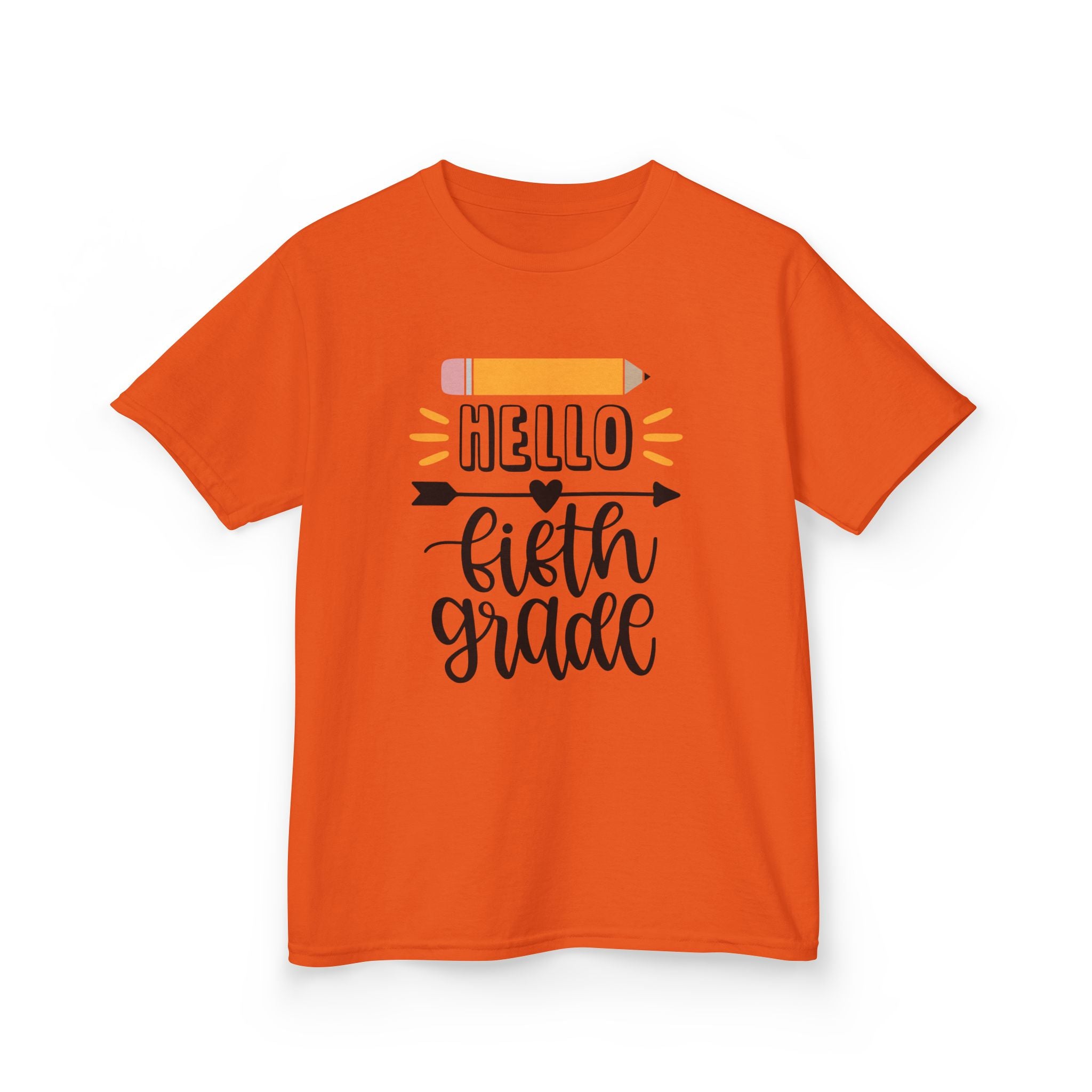 Kids T-Shirt — "Hello Fifth Grade" Back-to-School Pencil Design