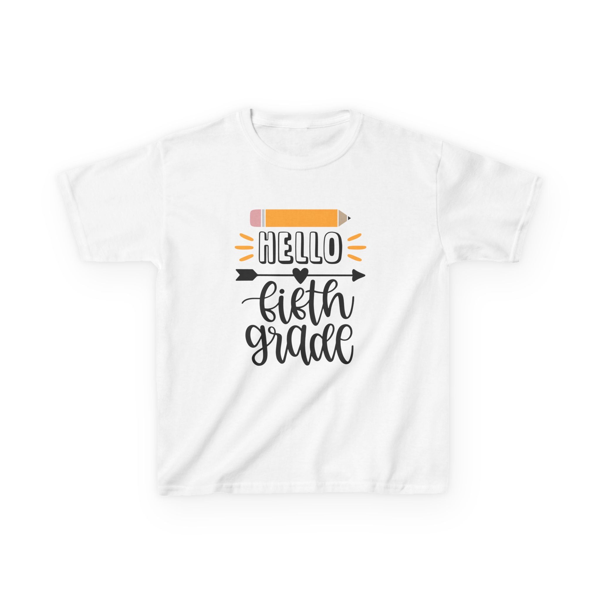 Kids T-Shirt — "Hello Fifth Grade" Back-to-School Pencil Design