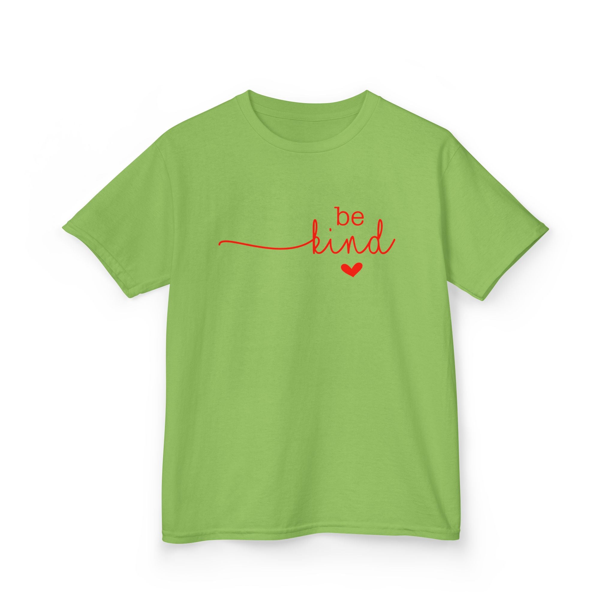 Kids Tee — "Be Kind" Heart Script | Cute Positive Message Shirt