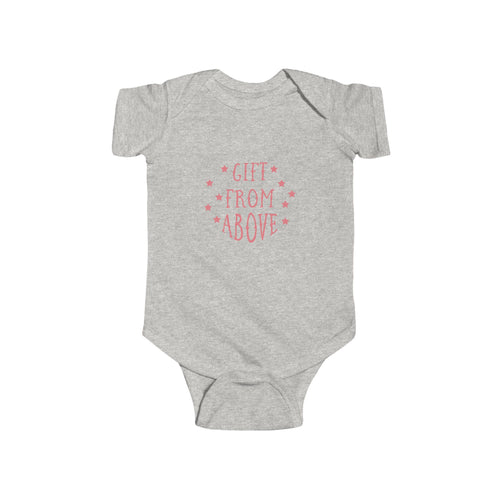 Baby Bodysuit — "Gift From Above" Pink Star Infant Onesie, Newborn Gift