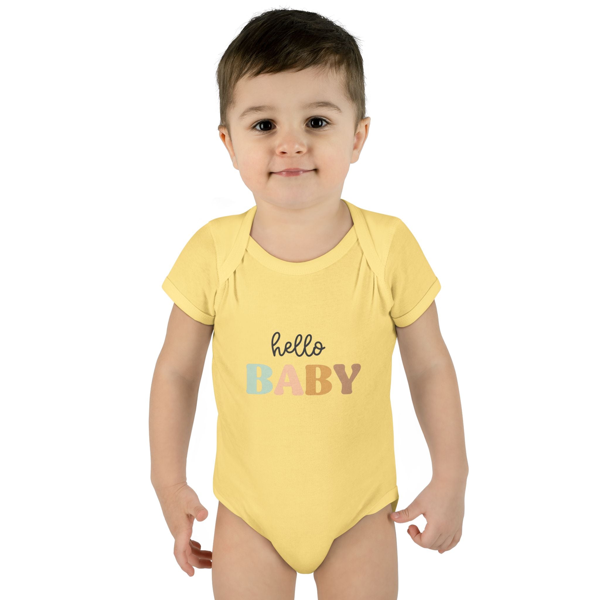 Hello Baby Infant Bodysuit — Pastel Welcome Newborn One-Piece