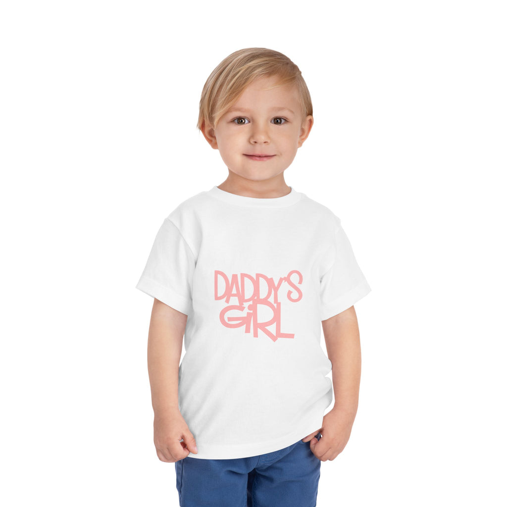 Daddy's Girl Toddler Tee — Pink Script Short Sleeve Shirt