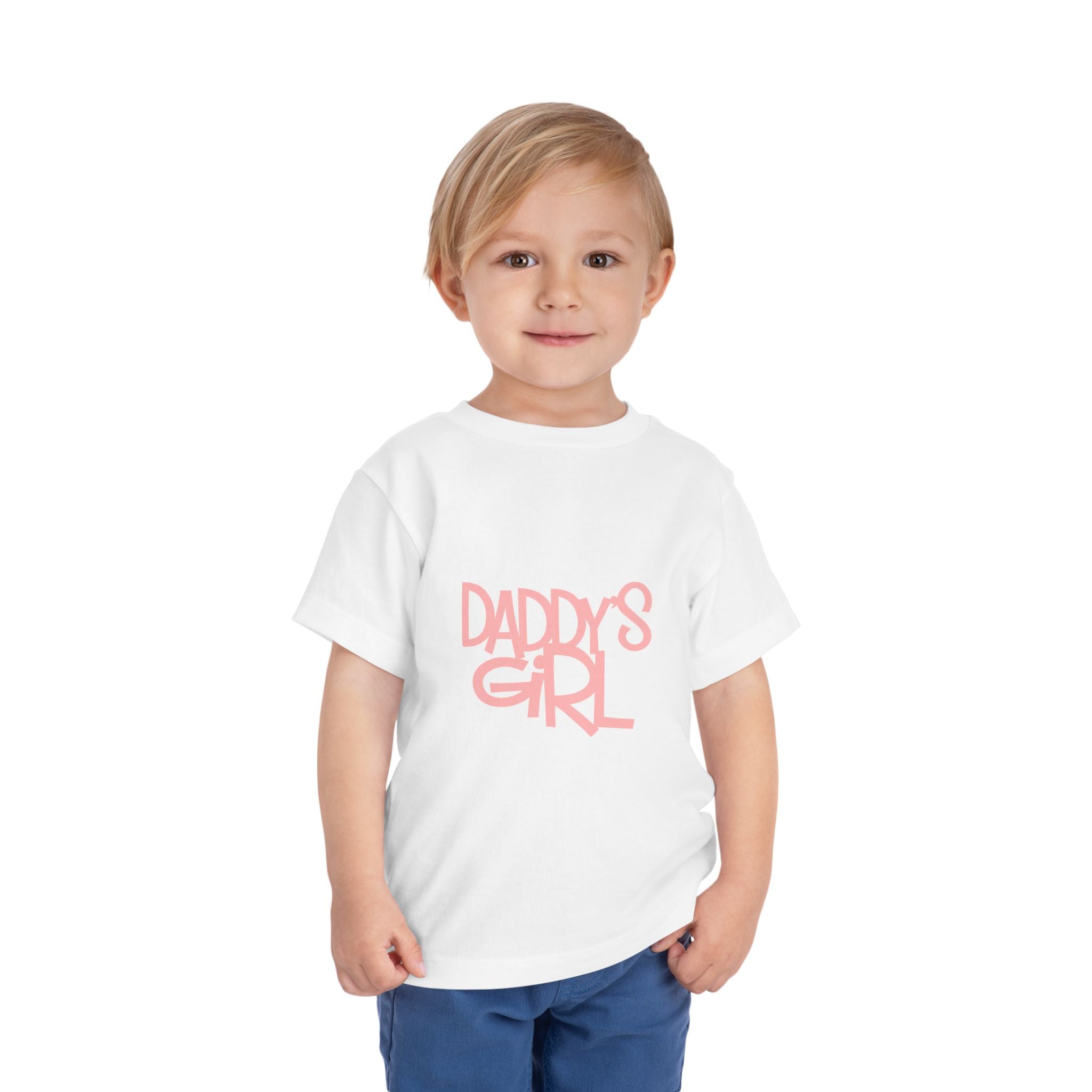 Daddy's Girl Toddler Tee — Pink Script Short Sleeve Shirt