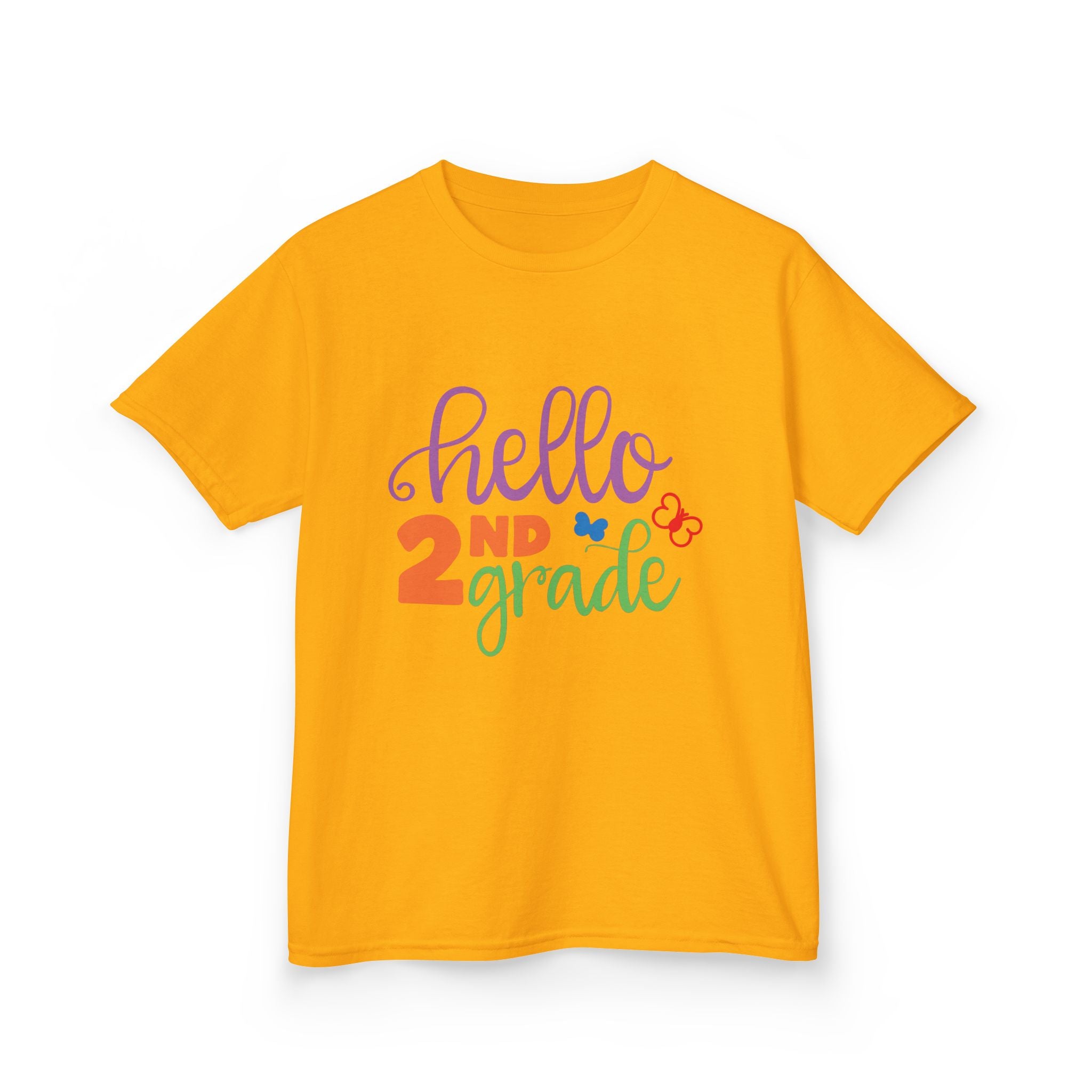 Hello 2nd Grade Kids T-Shirt — Colorful Back-to-School Tee for Second Graders