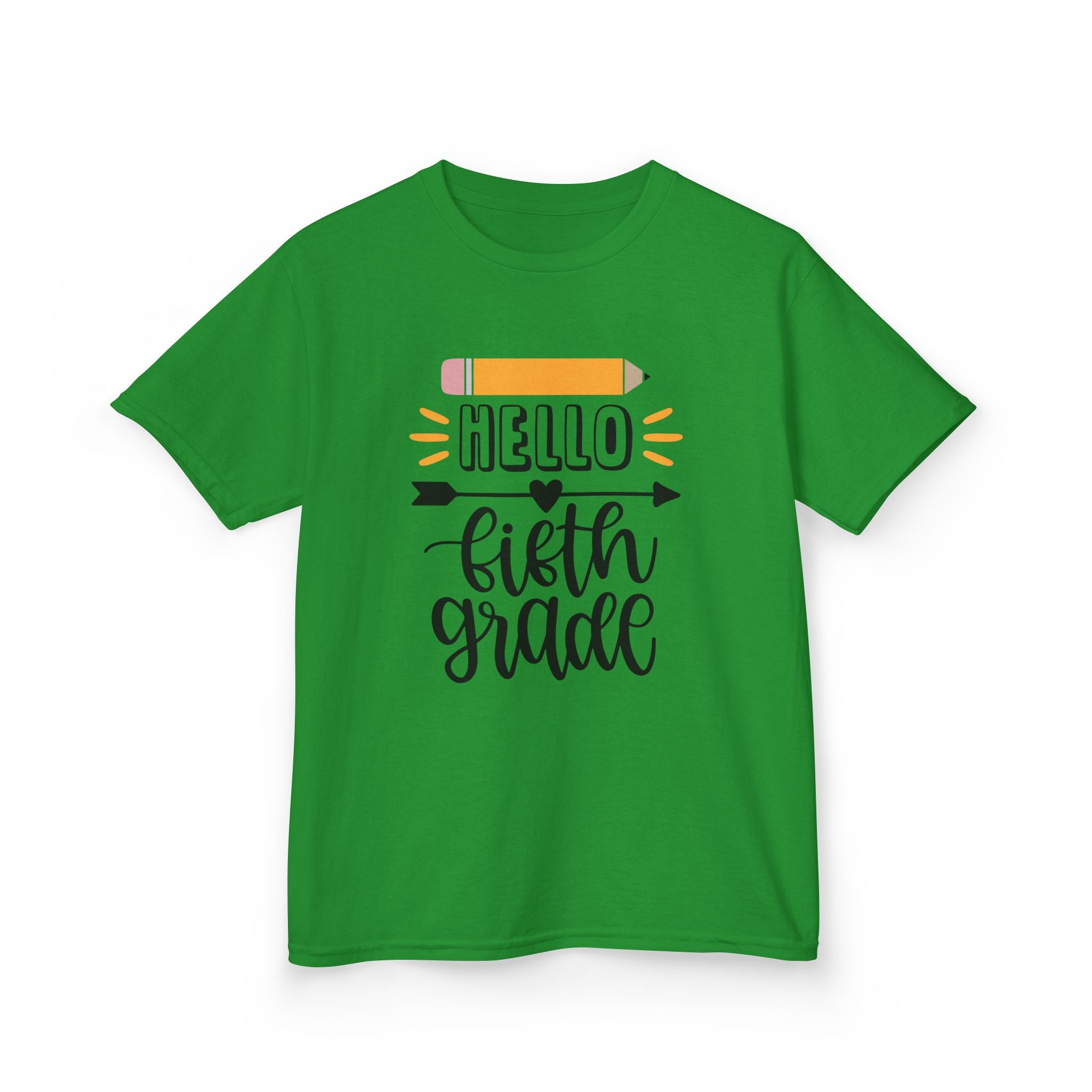 Kids T-Shirt — "Hello Fifth Grade" Back-to-School Pencil Design