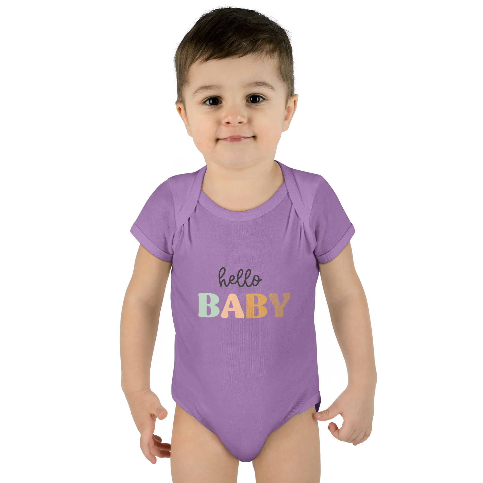 Hello Baby Infant Bodysuit — Pastel Welcome Newborn One-Piece