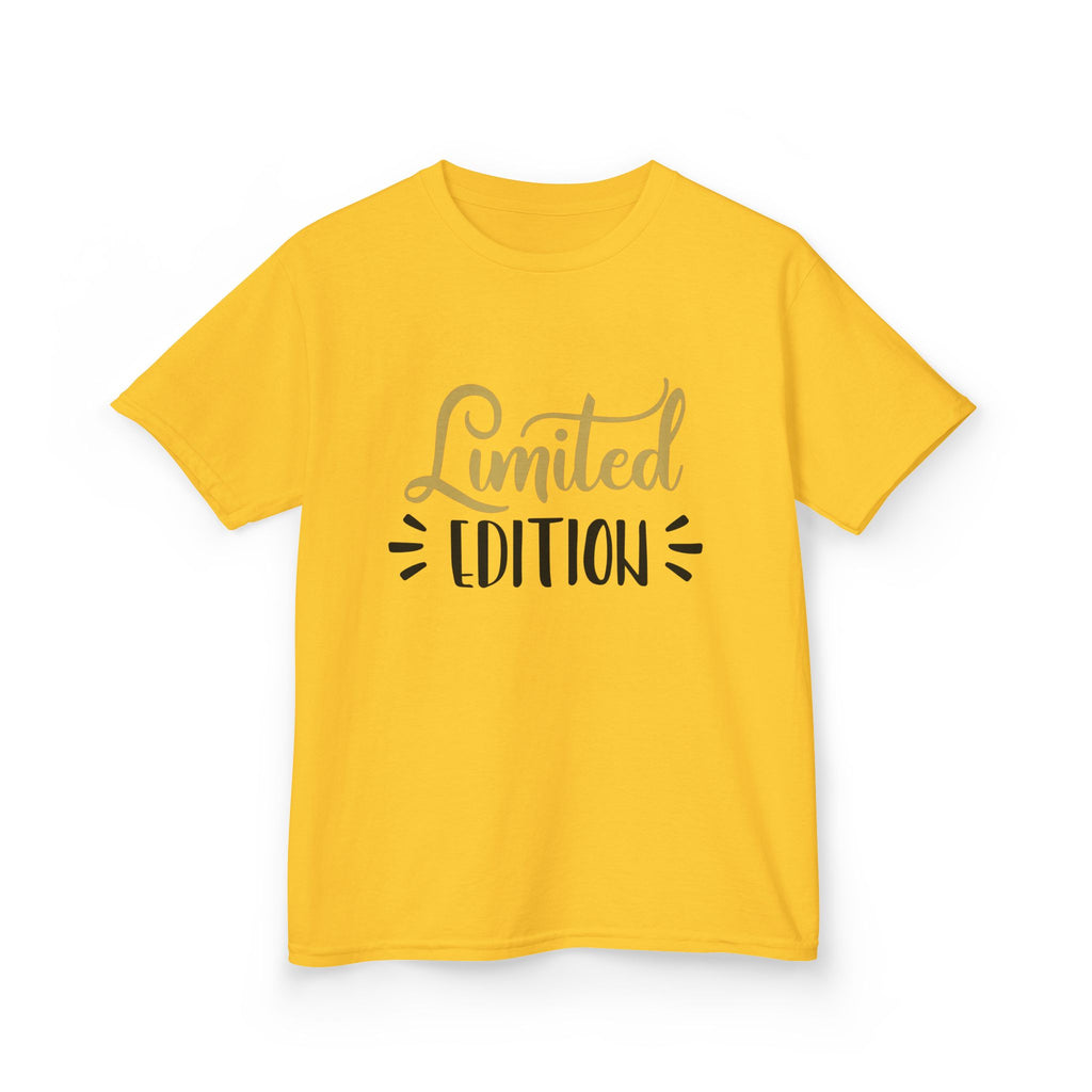 Kids T-Shirt "Limited Edition" — Cute Gold Script Tee for Birthday & Special Occasion