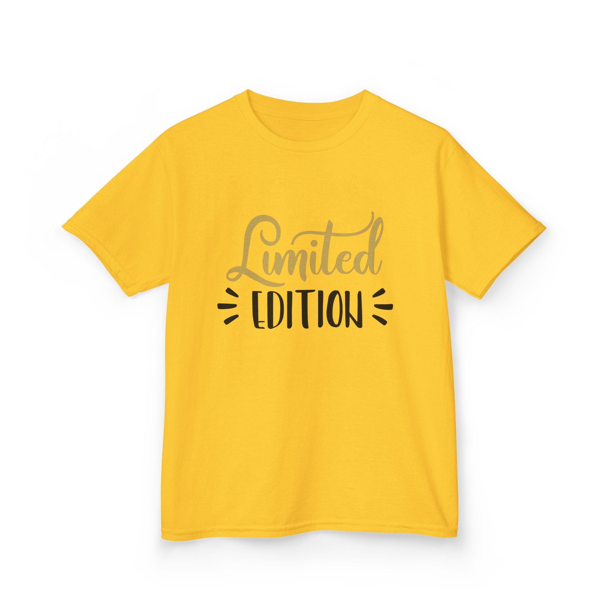 Kids T-Shirt "Limited Edition" — Cute Gold Script Tee for Birthday & Special Occasion