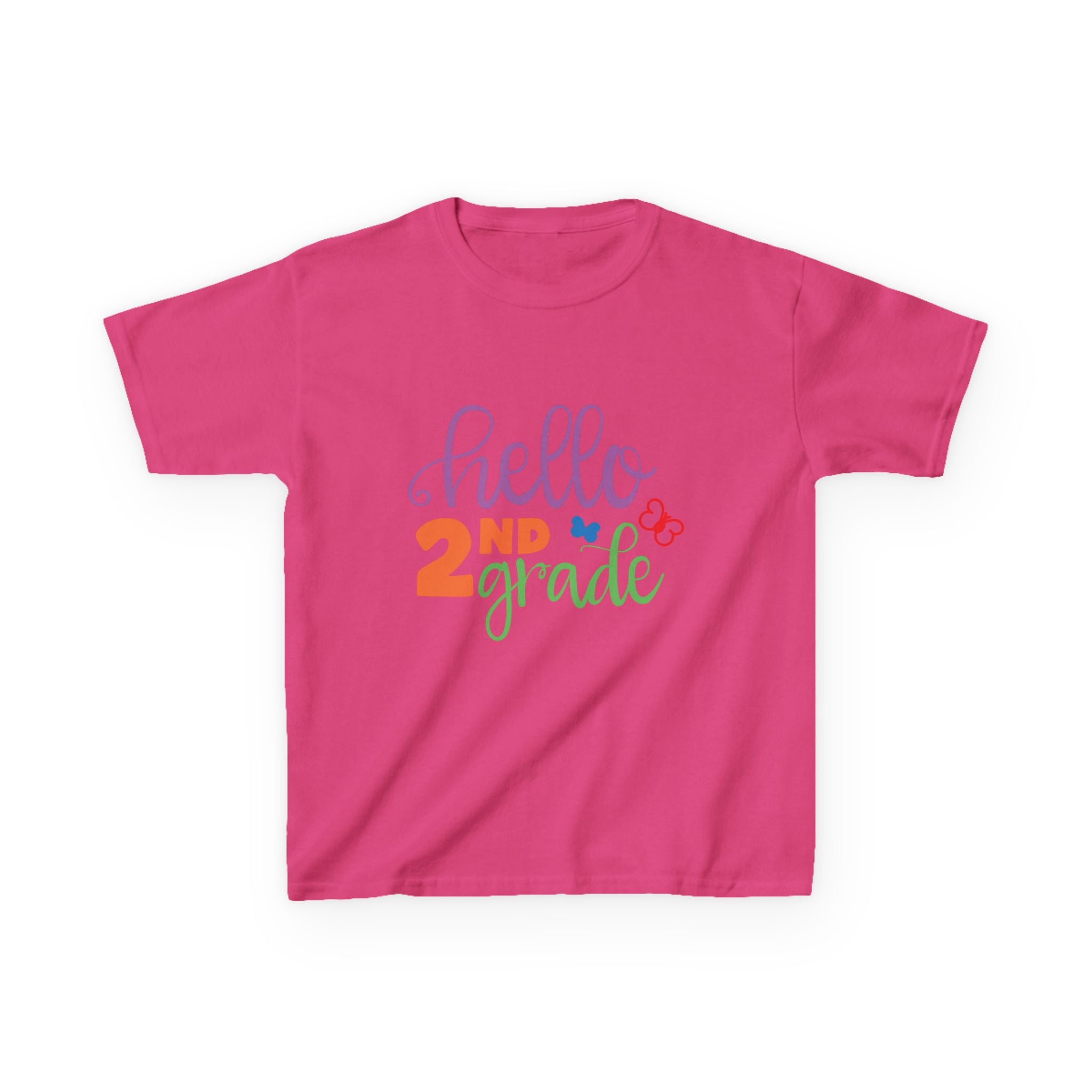 Hello 2nd Grade Kids T-Shirt — Colorful Back-to-School Tee for Second Graders