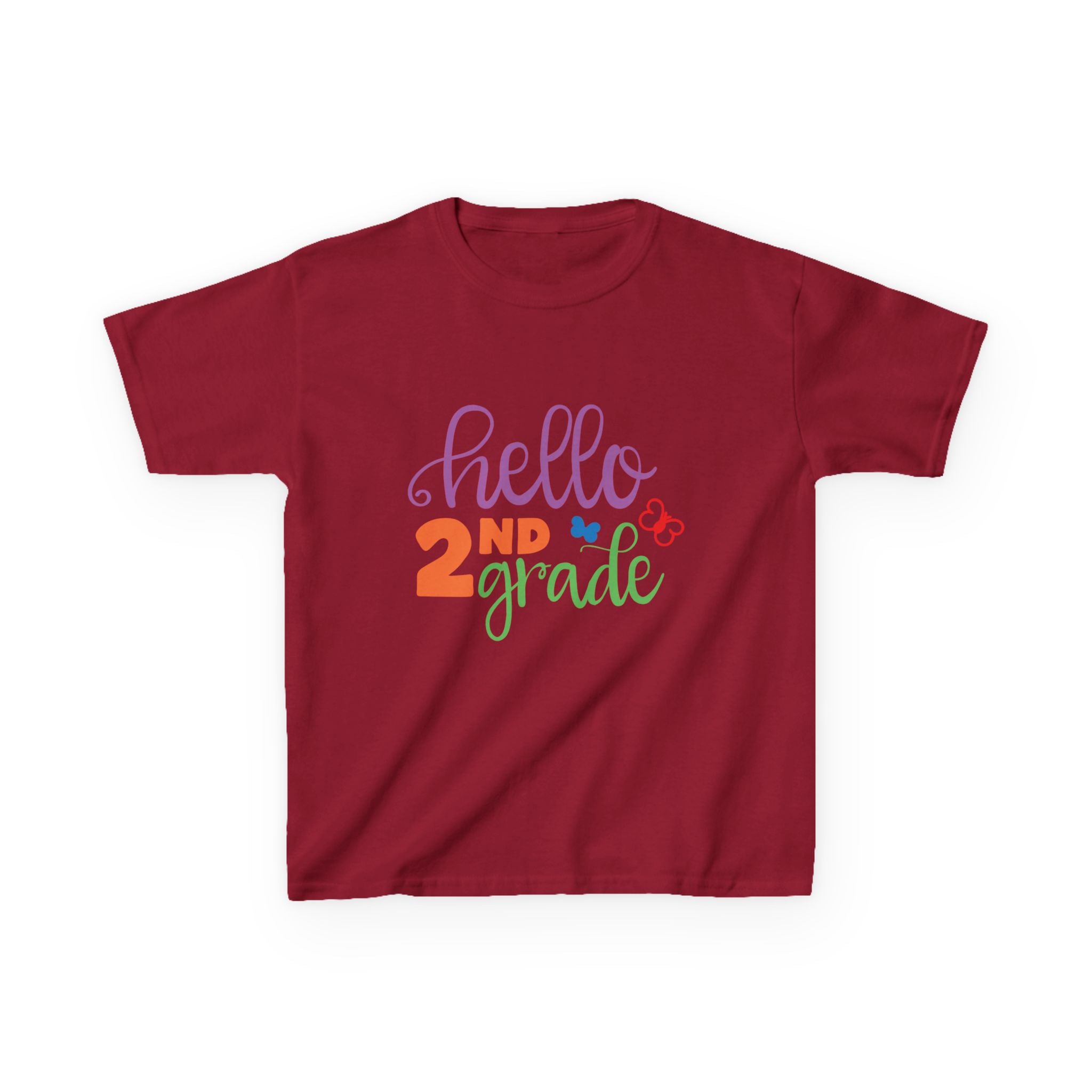 Hello 2nd Grade Kids T-Shirt — Colorful Back-to-School Tee for Second Graders